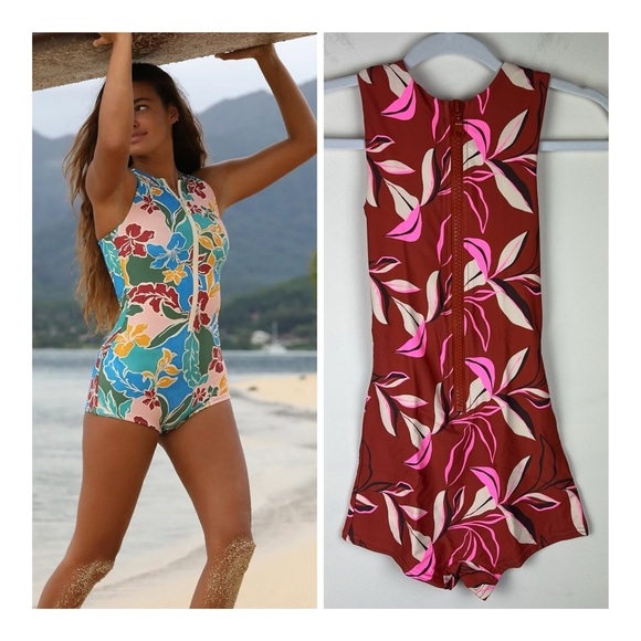 Stone Fox Swim | Rafa One Piece Swimsuit In Tropical Floral Havana - Picture 1 of 10